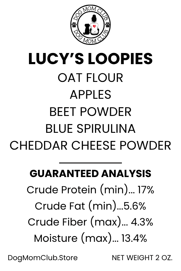 Lucy's Loopies nutrition label
