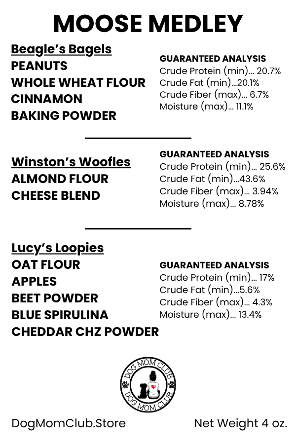 Moose's Medley nutrition label